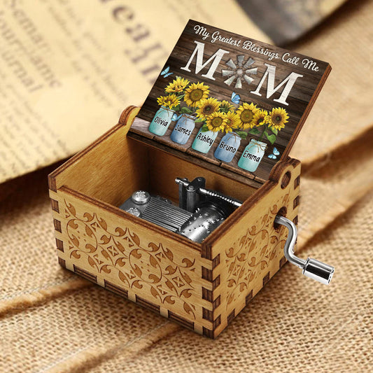My Greatest Blessing - Personalized Mother's Day Mother Hand Crank Music Box