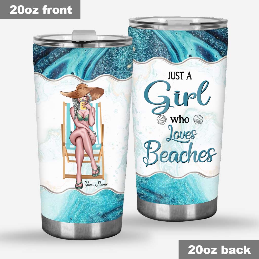 Strandliebhaberin – Personalisierter Becher für Meeresliebhaberinnen