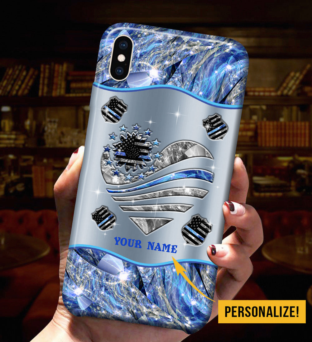 Coque de téléphone personnalisée « Soutien aux pattes » pour policier