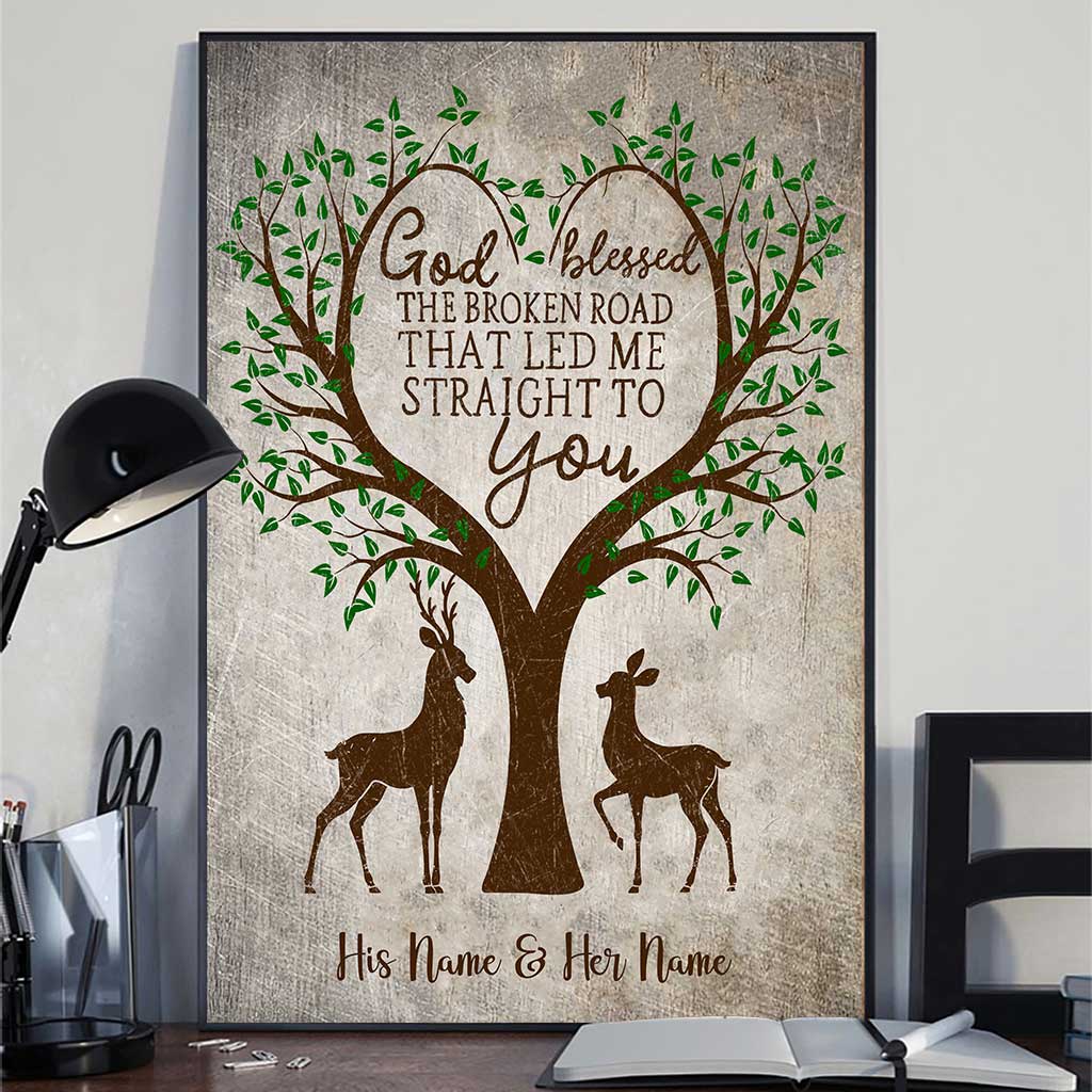 Gott segne den holprigen Weg – Personalisiertes Jagdposter für Paare