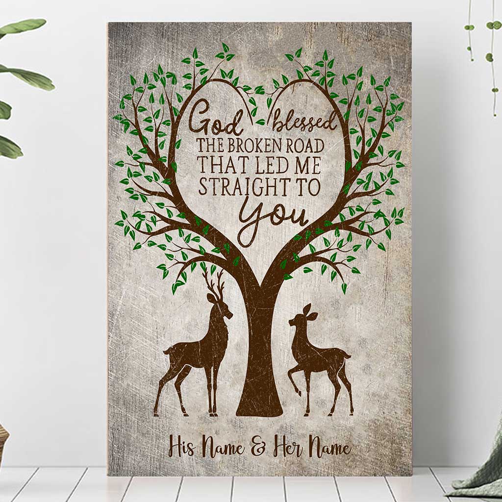 Gott segne den holprigen Weg – Personalisiertes Jagdposter für Paare
