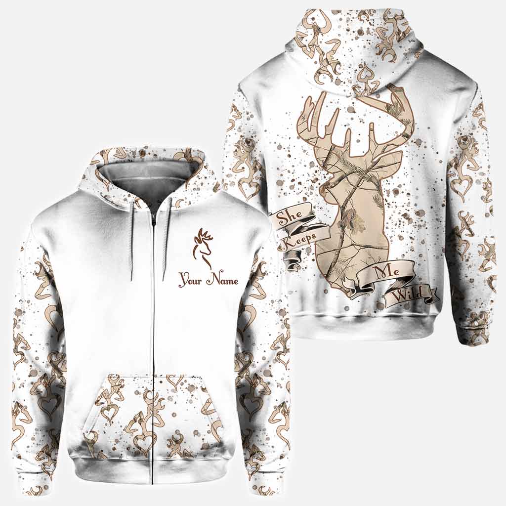 Seine Hirschkuh, ihr Hirsch – Personalisiertes T-Shirt und Hoodie für Paare auf der Jagd.