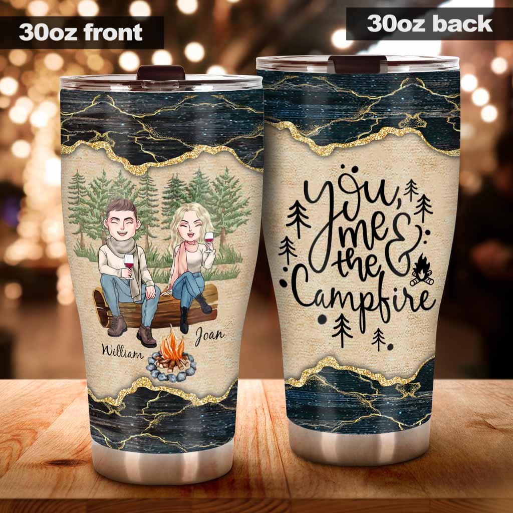You Me And The Campfire - Personalized Couple Camping Tumbler