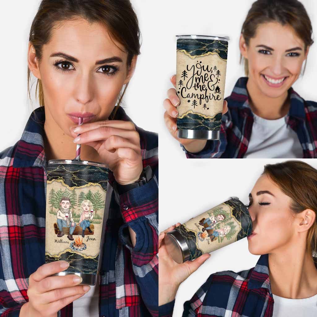 You Me And The Campfire - Personalized Couple Camping Tumbler