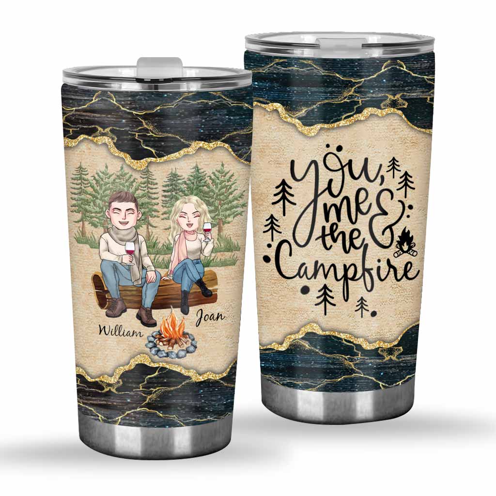 You Me And The Campfire - Personalized Couple Camping Tumbler