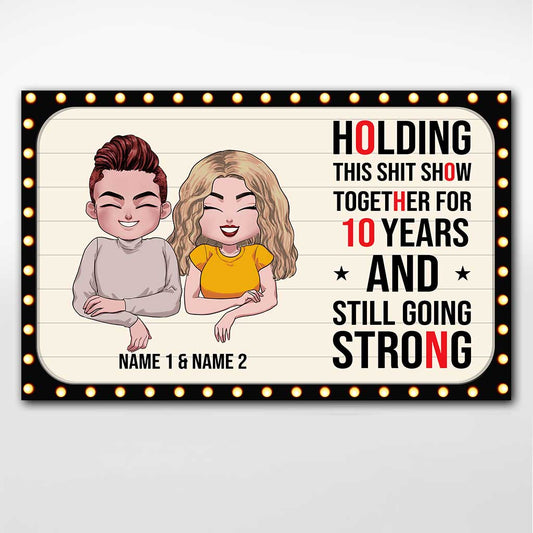 Holding This Show Together - Personalized Couple Poster With 3D Pattern Print