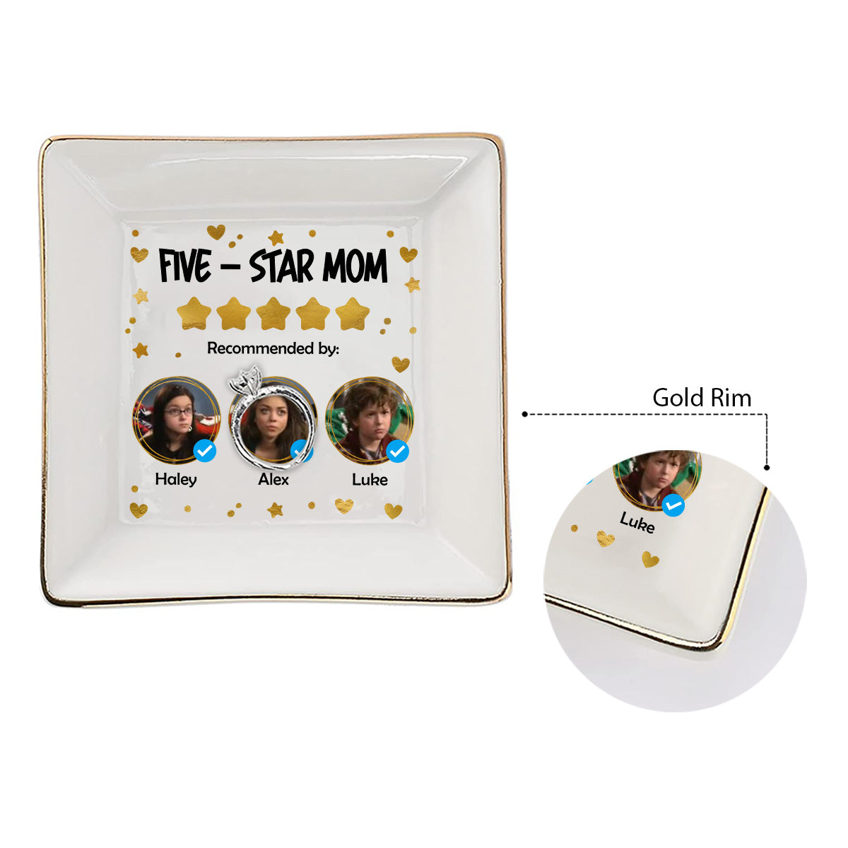 Five-Star Mom - Personalized Mother's Day Mother Jewelry Dish