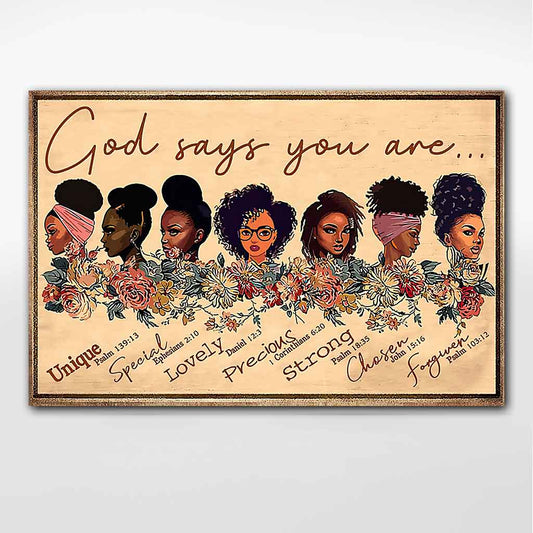 God Says You Are  - African American Poster 062021