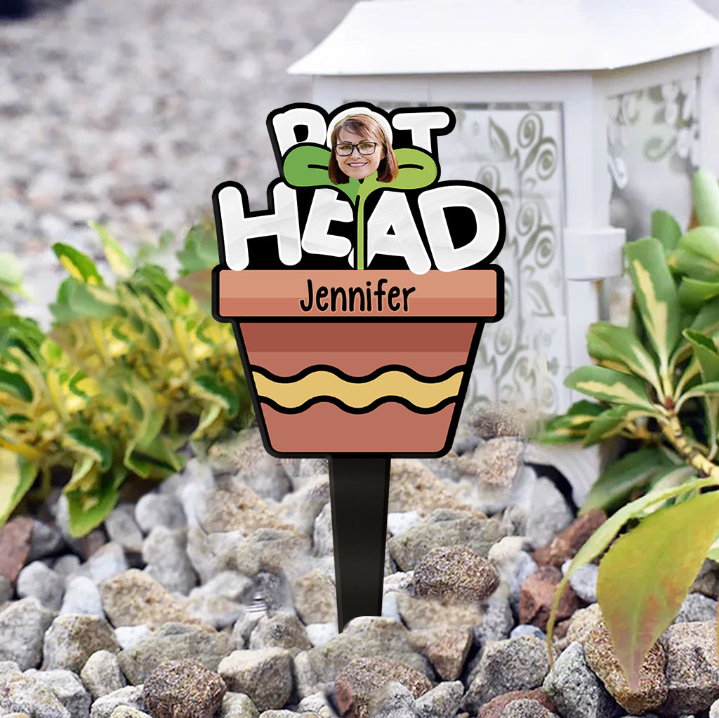 Pot Head - Plaque de jardinage personnalisée en acrylique