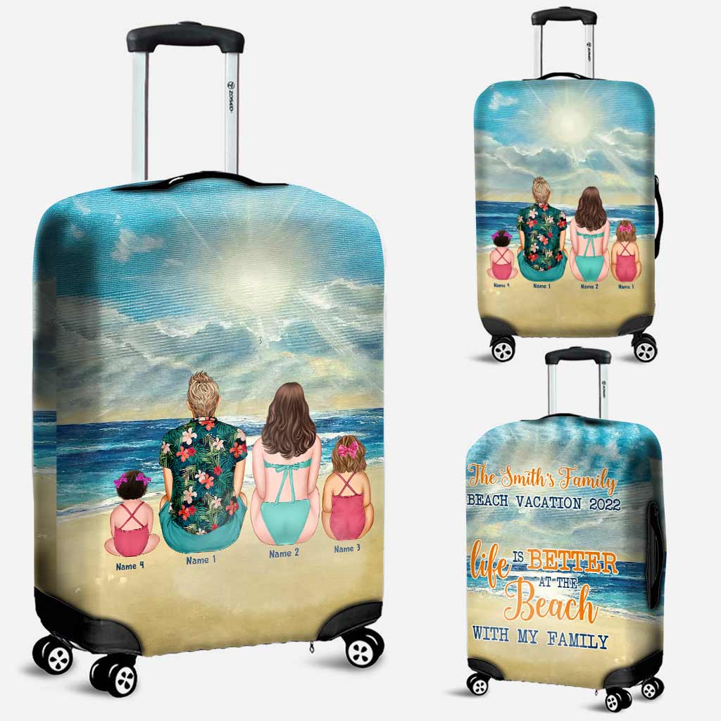 Family Beach Vacation - Personalized Sea Lover Luggage Cover