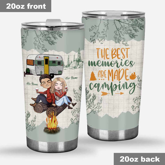 The Best Memories Are Made Camping - Personalized Couple Tumbler