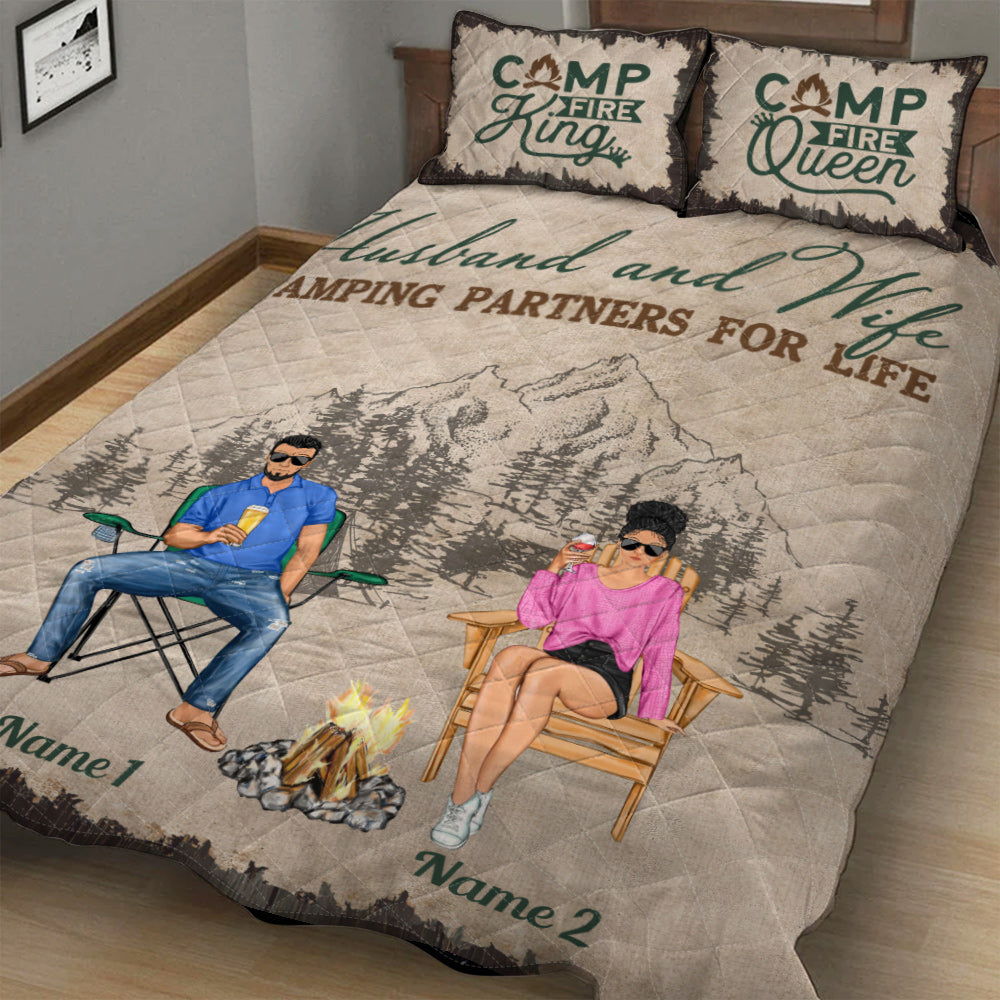 Campingpaar – Personalisiertes Camping-Bettdecken-Set für Paare