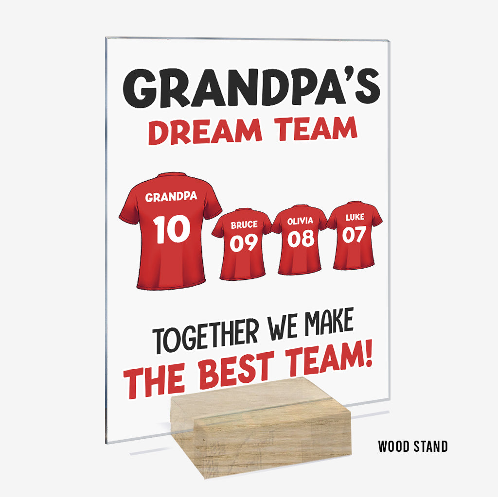 Grandad’s Team Together We Make The Best Team - Personalized Grandpa Transparent Acrylic Plaque