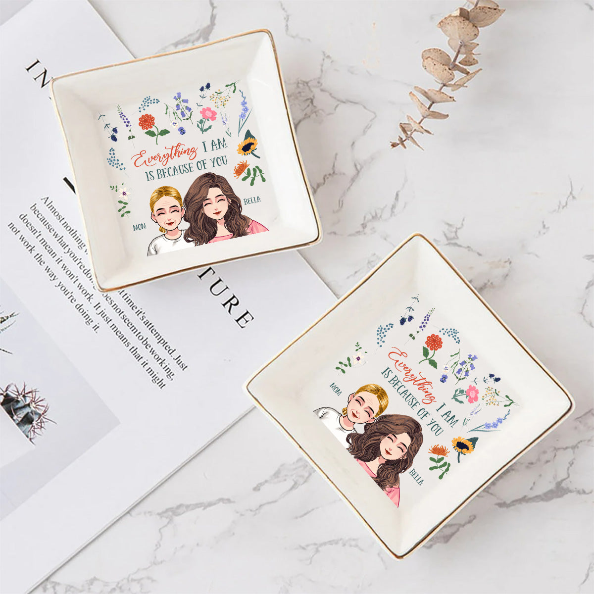 Everything I Am - Gift for mom, grandma, daughter, son, granddaughter, grandson - Personalized Jewelry Dish