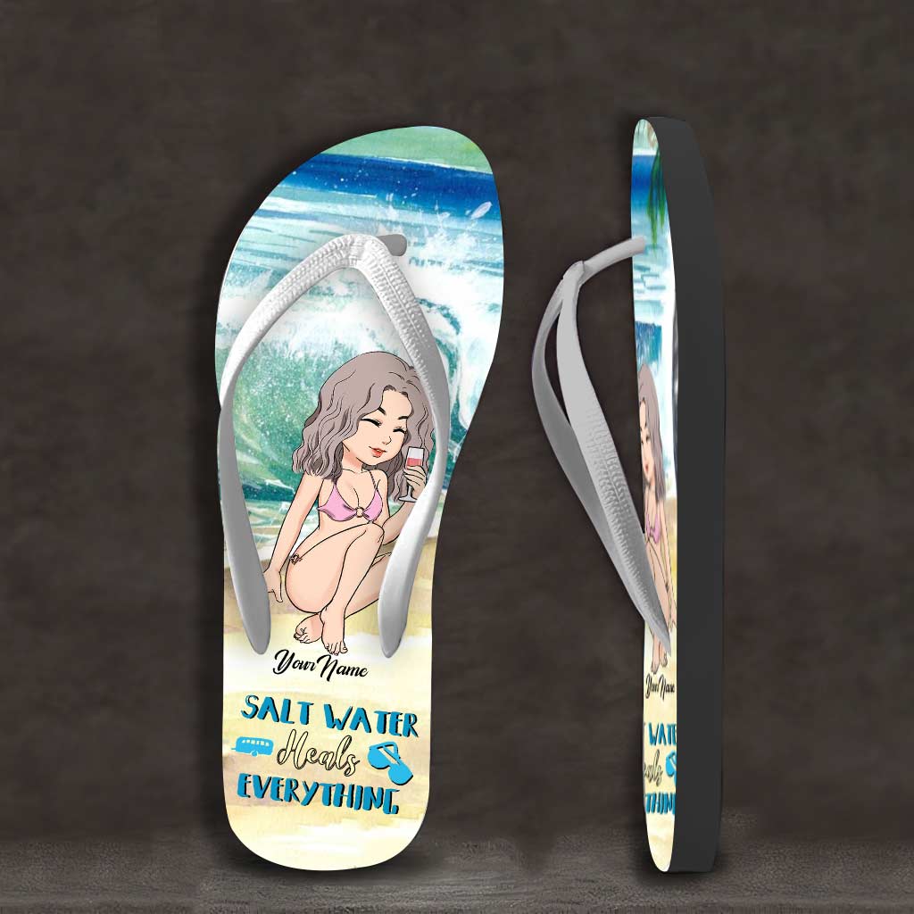 Salzwasser heilt alles – Personalisierte Flip-Flops für Meeresliebhaber