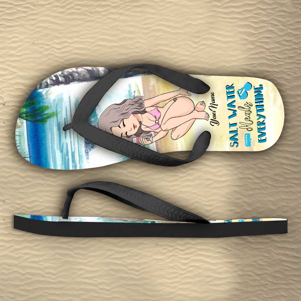 Salzwasser heilt alles – Personalisierte Flip-Flops für Meeresliebhaber