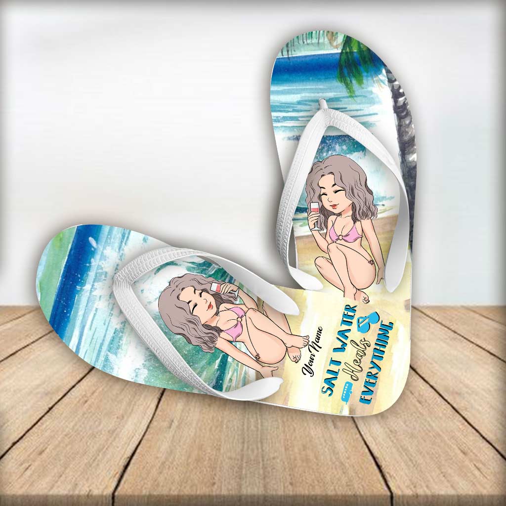 Salzwasser heilt alles – Personalisierte Flip-Flops für Meeresliebhaber