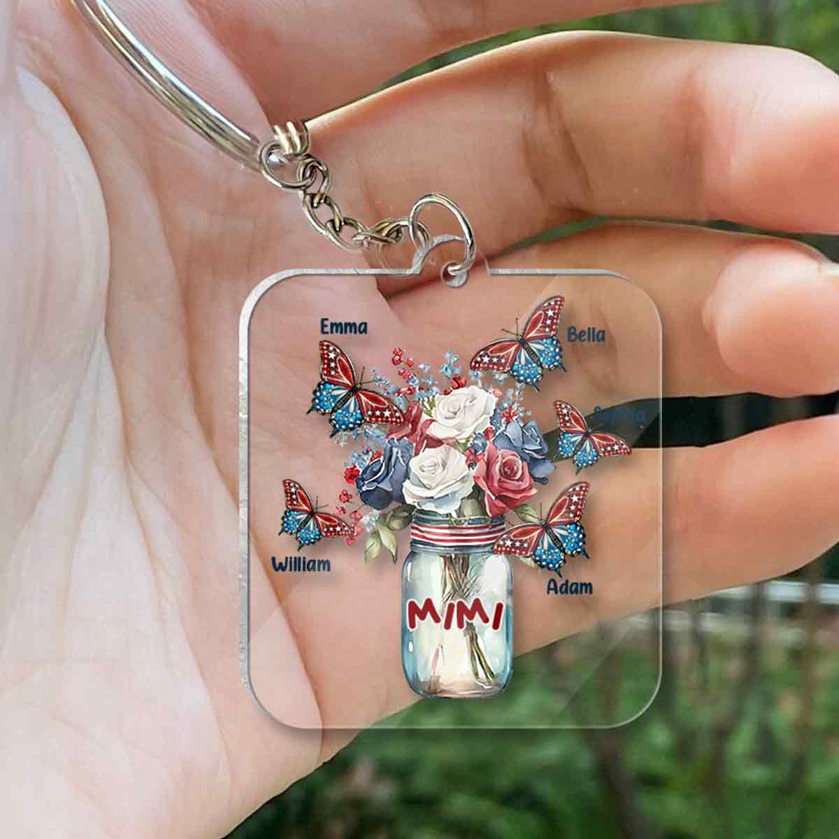 Happiness Is Being A Grandma - Personalized Grandma Transparent Keychain