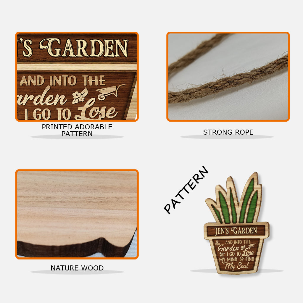 Je vais au jardin - Panneau en bois personnalisé pour le jardinage
