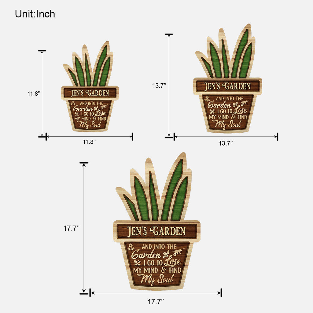 Je vais au jardin - Panneau en bois personnalisé pour le jardinage
