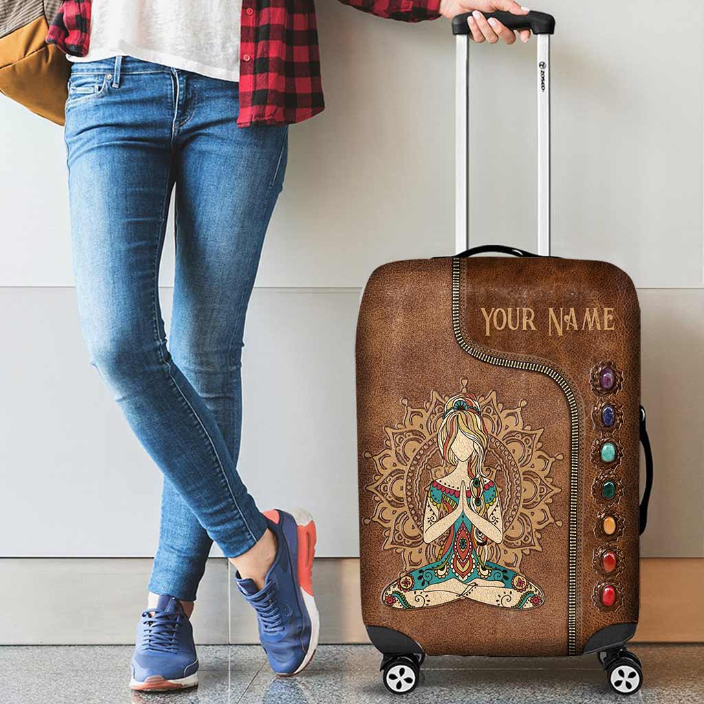 L'aventure commence - Housse de valise de yoga personnalisée avec imprimé motif cuir