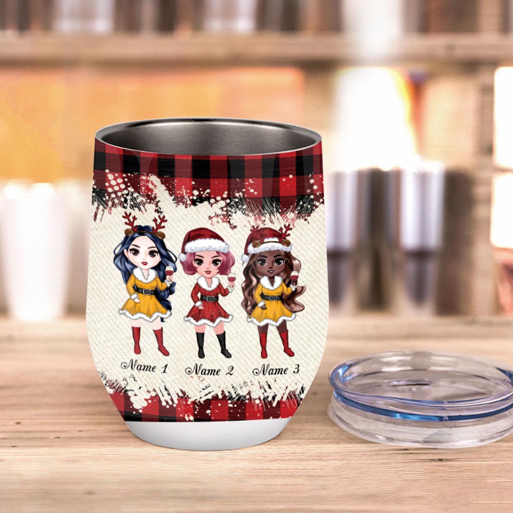 Best Friends Are Hard To Find - Personalized Christmas Bestie Wine Tumbler