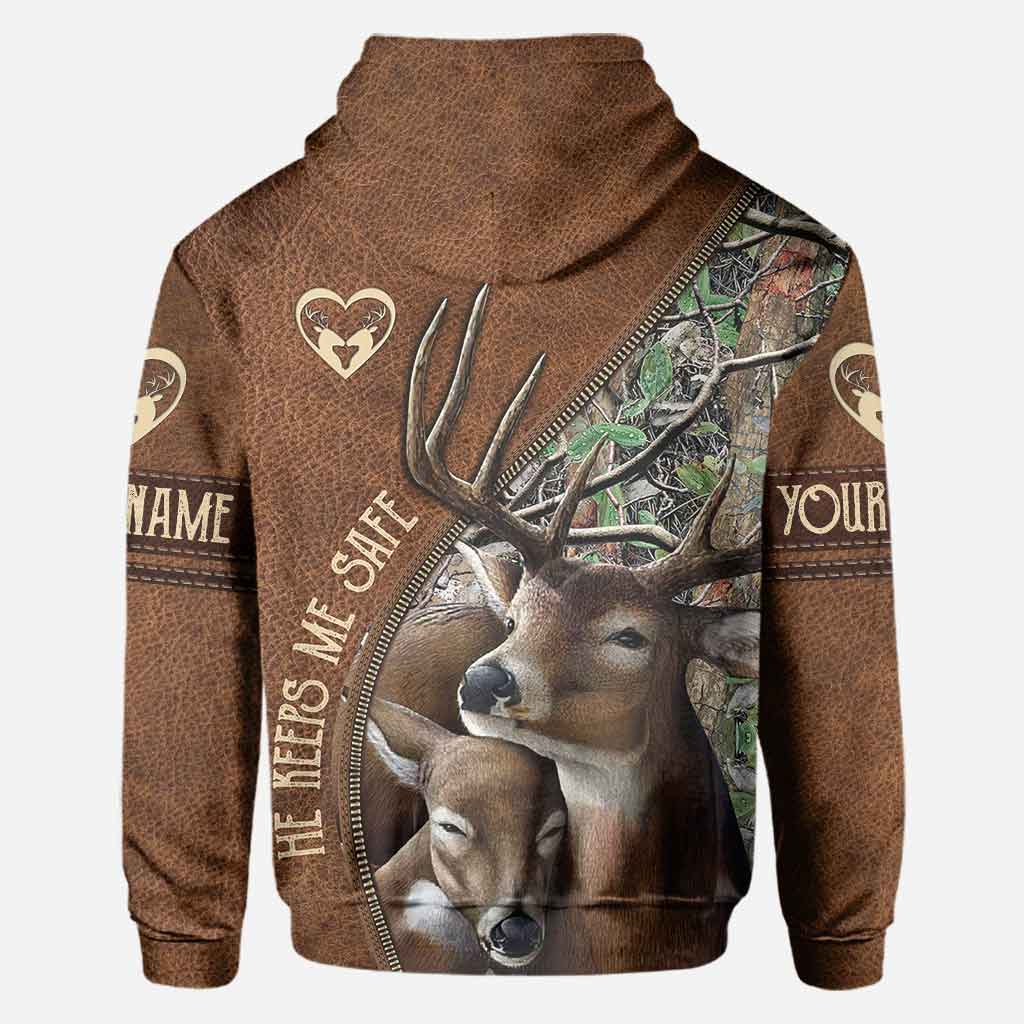 Elle me rend sauvage, il me protège - T-shirt et sweat à capuche personnalisés pour couples, thème chasse à l'infini