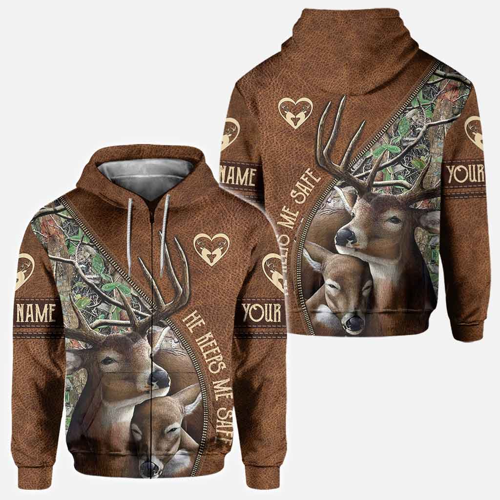 Elle me rend sauvage, il me protège - T-shirt et sweat à capuche personnalisés pour couples, thème chasse à l'infini