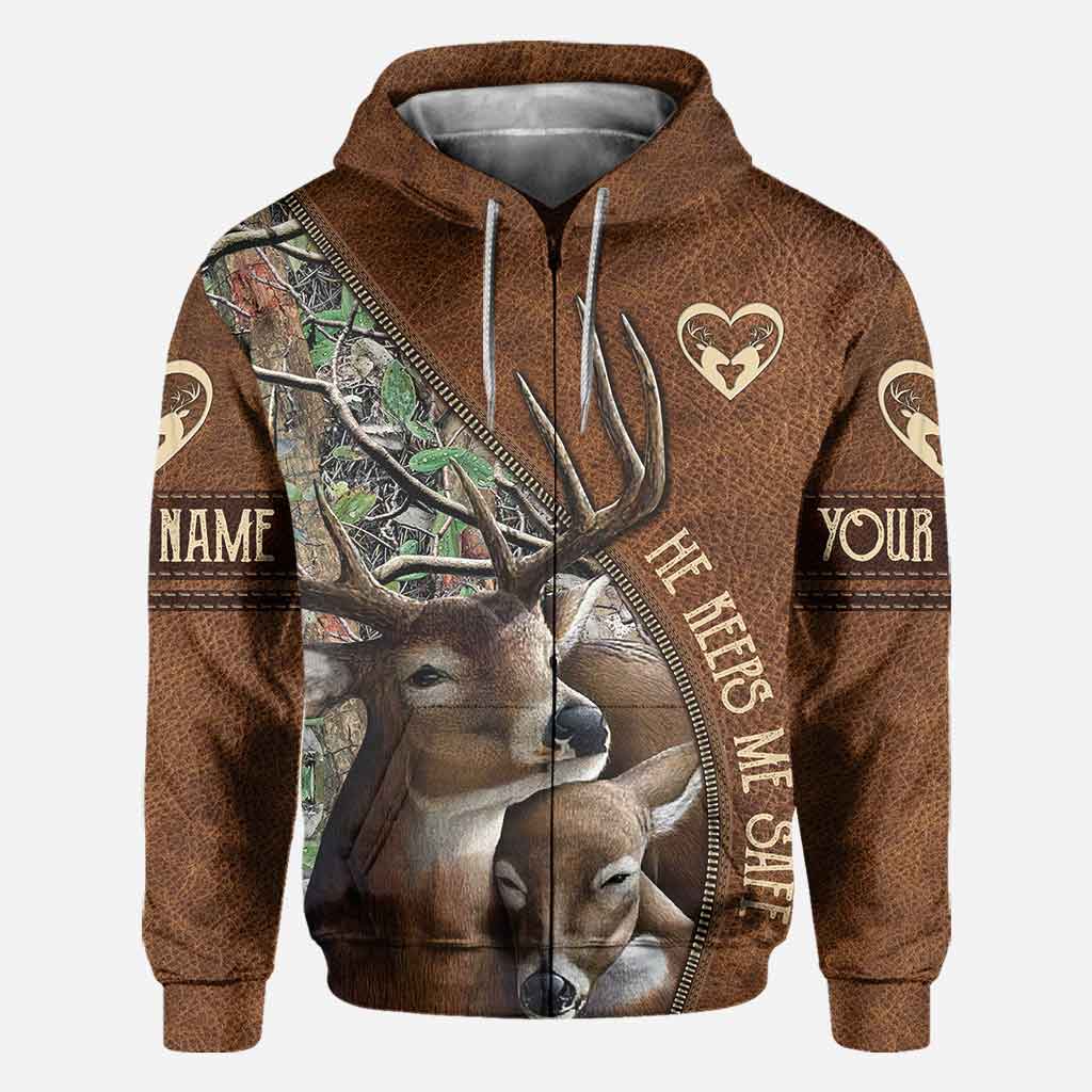 Elle me rend sauvage, il me protège - T-shirt et sweat à capuche personnalisés pour couples, thème chasse à l'infini