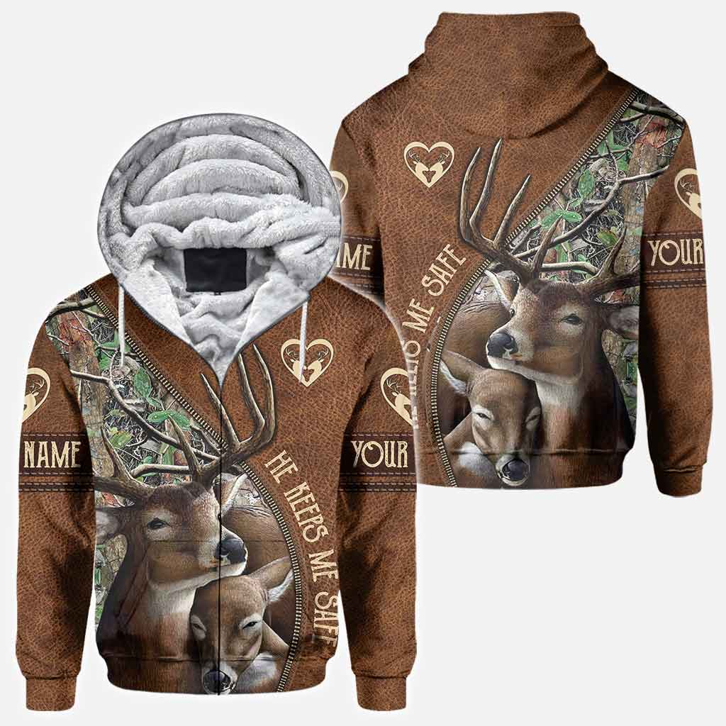 Elle me rend sauvage, il me protège - T-shirt et sweat à capuche personnalisés pour couples, thème chasse à l'infini
