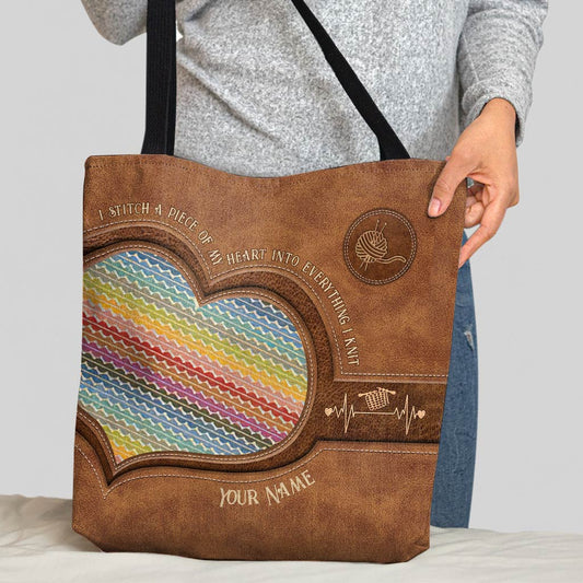 Ich nähe ein Stück meines Herzens – personalisierte Stricktasche