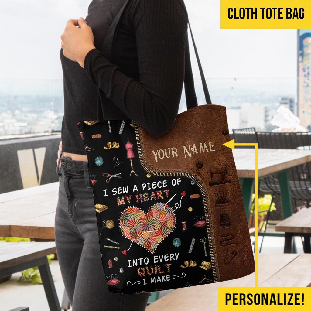 Personalisierte Tragetasche „In jede Quiltdecke, die ich mache“
