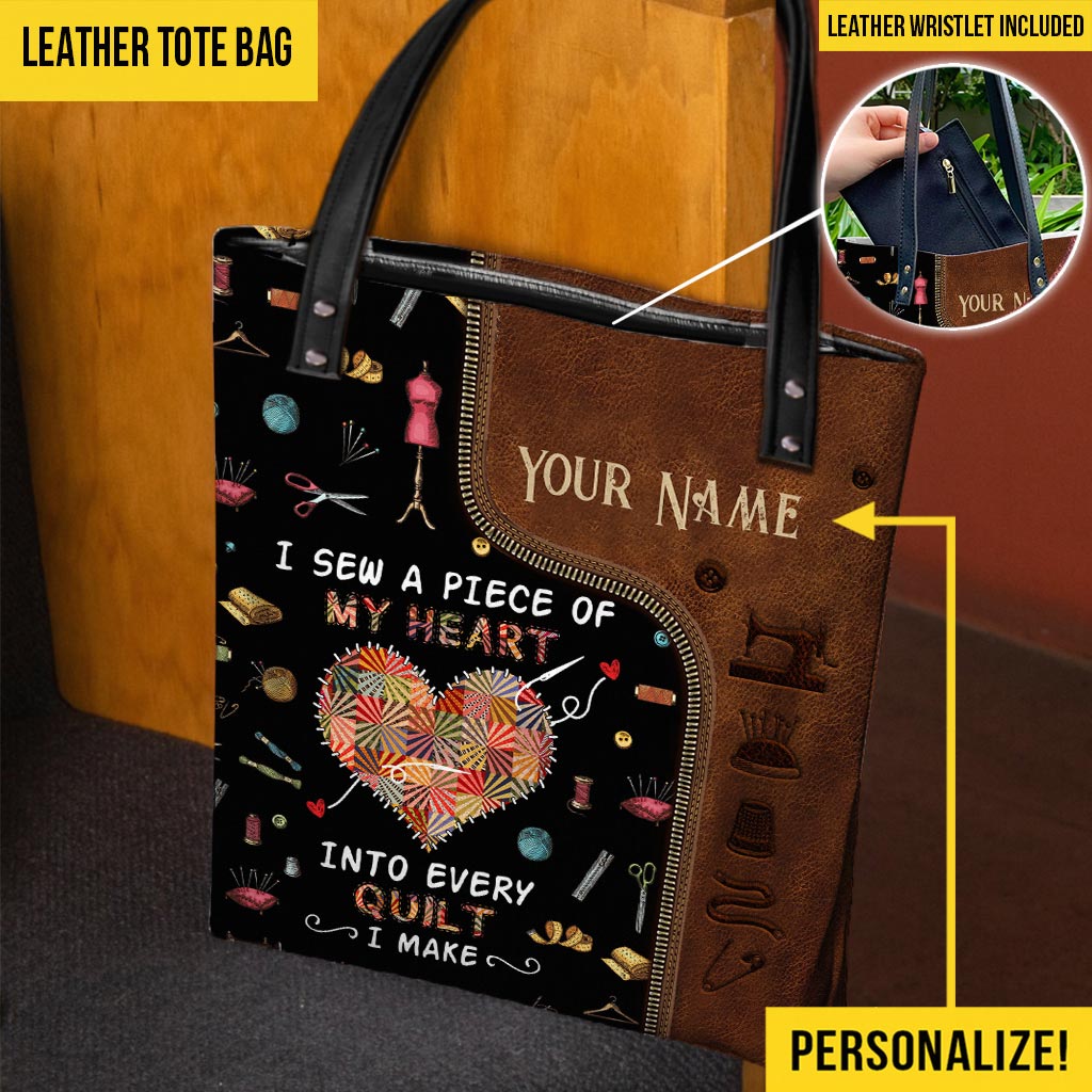 Personalisierte Tragetasche „In jede Quiltdecke, die ich mache“