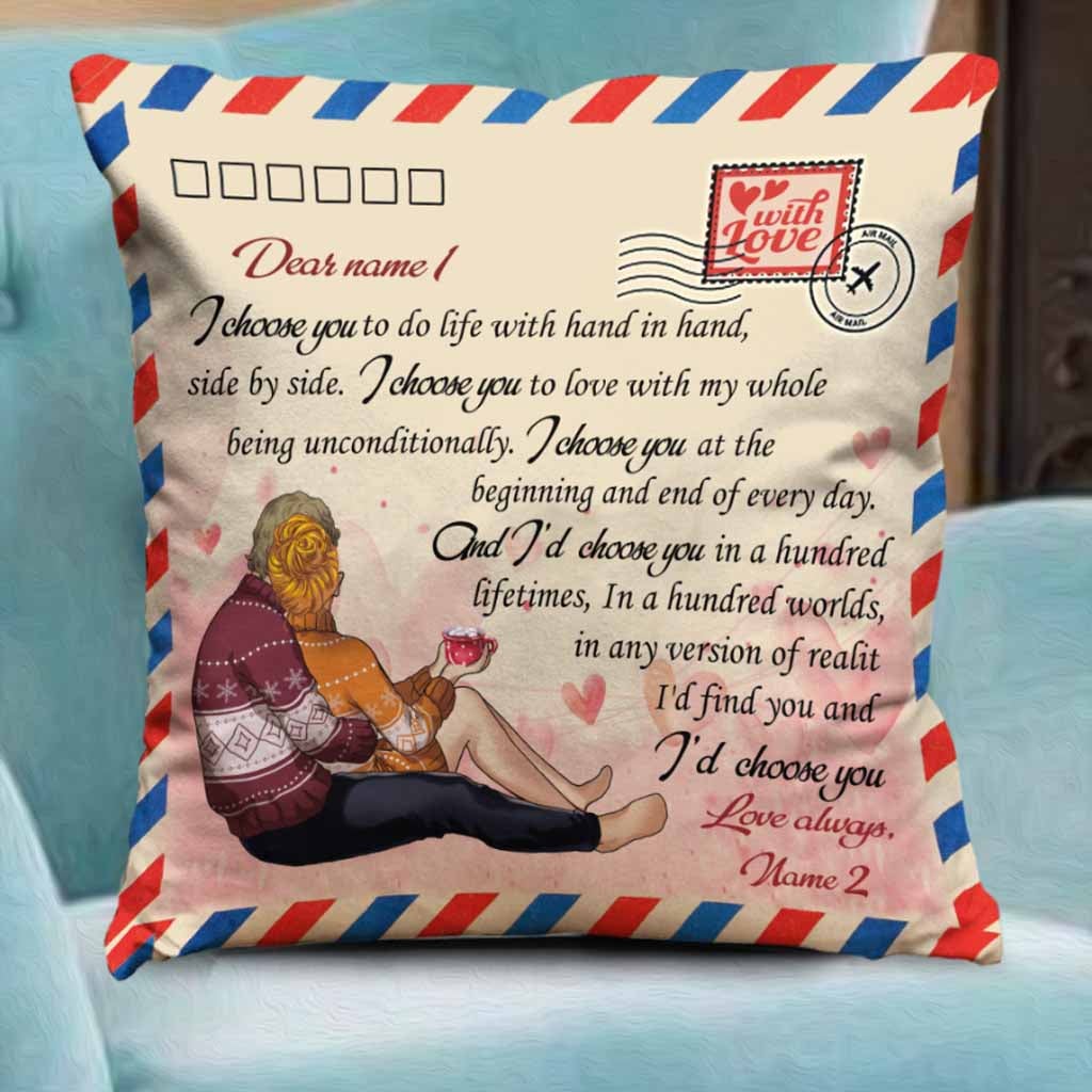 I Choose You Love Couple - Personalized Throw Pillow