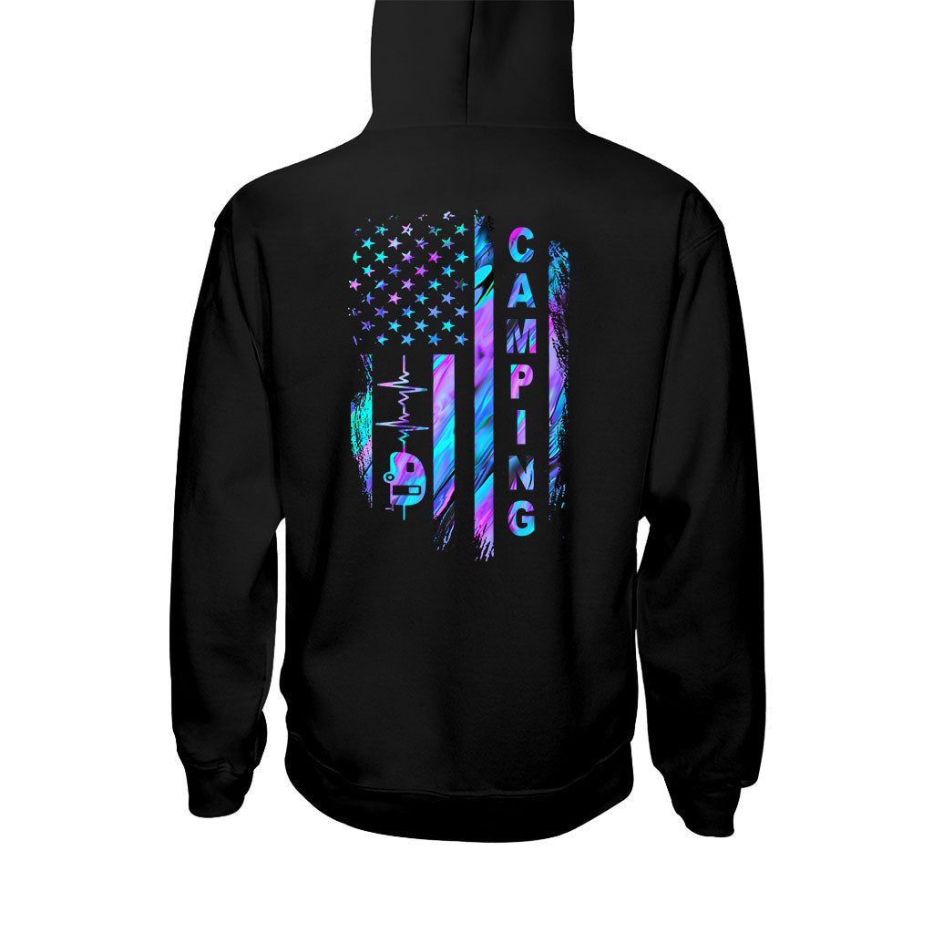 Campingflagge – Hologramm-T-Shirt und Hoodie 1121