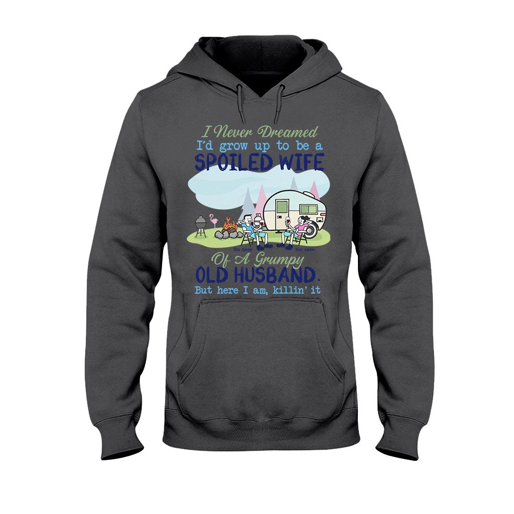 Spoiled Wife Camping Couple - Personalized T-shirt and Hoodie