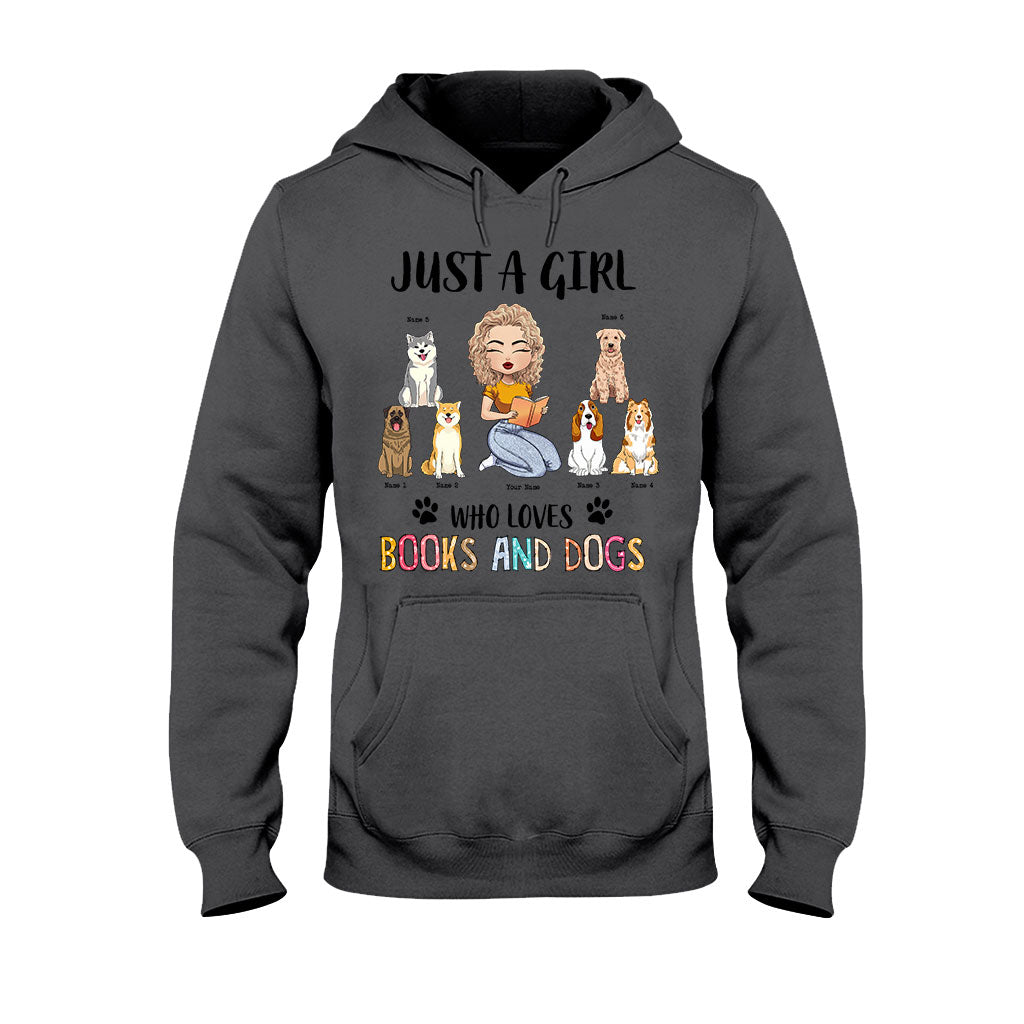 Just A Girl Who Loves Books And Dogs - Personalized Book T-shirt and Hoodie
