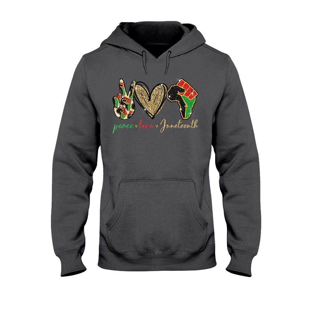 Juneteenth - T-shirt et sweat à capuche afro-américains avec imprimé à paillettes imitation 1121