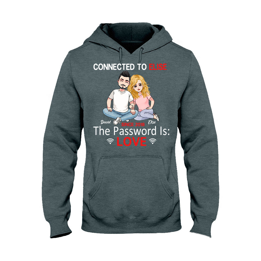 Connected To - Personalized Couple Couple T-shirt and Hoodie