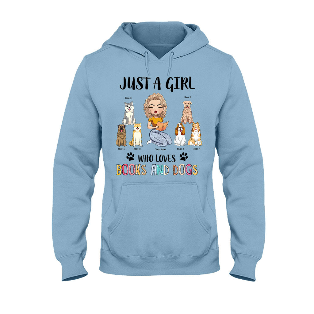 Just A Girl Who Loves Books And Dogs - Personalized Book T-shirt and Hoodie