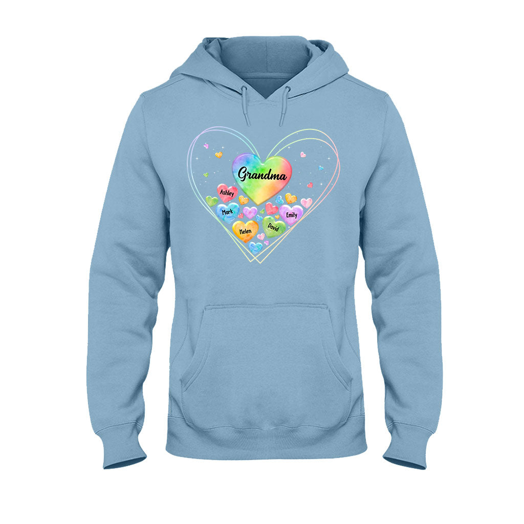 Cœur coloré de grand-mère - Cadeau pour grand-mère, maman - T-shirt et sweat à capuche personnalisés