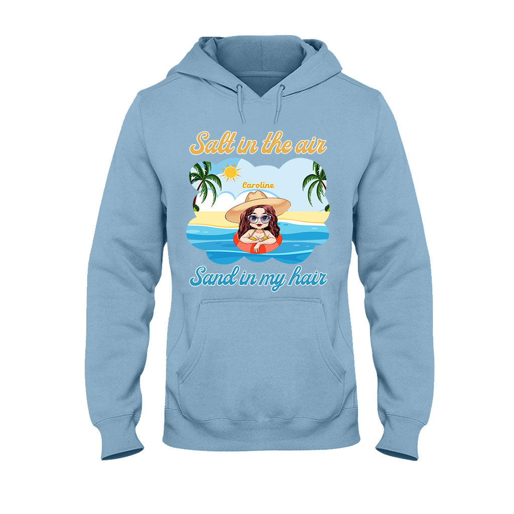 Salz in der Luft, Sand in meinen Haaren – Personalisiertes T-Shirt und Hoodie für Meeresliebhaber