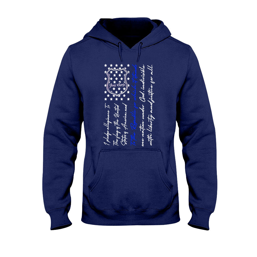 Police Badge Pledge Of Allegiance - Personalized Independence Day T-shirt and Hoodie