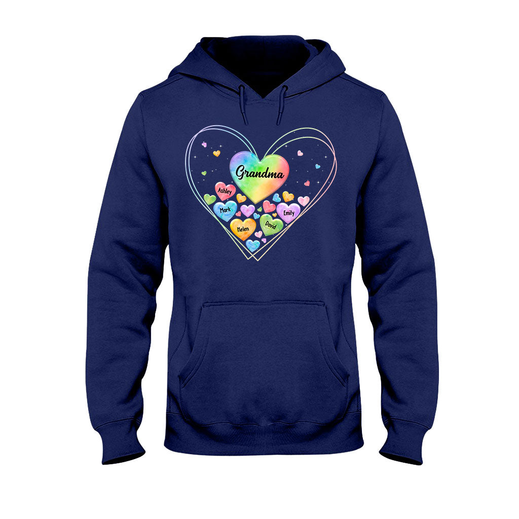 Cœur coloré de grand-mère - Cadeau pour grand-mère, maman - T-shirt et sweat à capuche personnalisés