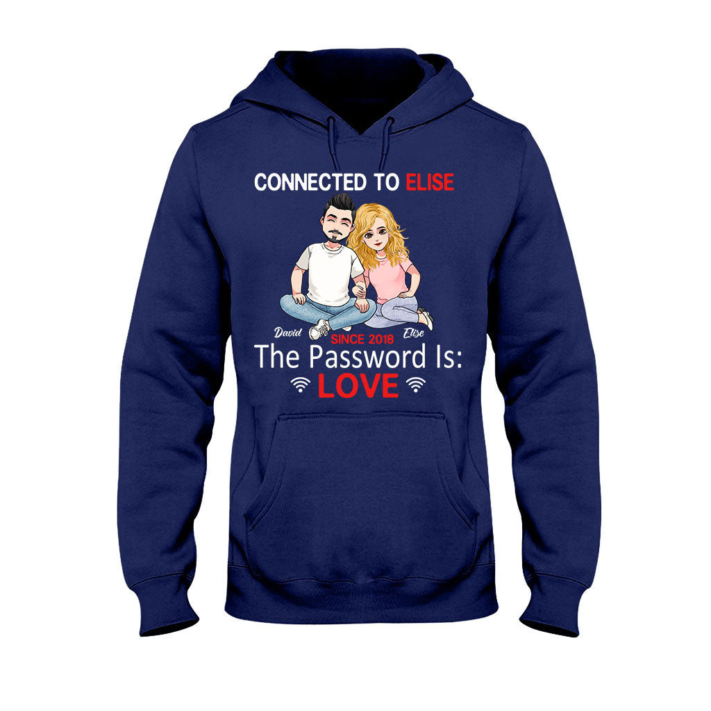 Connected To - Personalized Couple Couple T-shirt and Hoodie