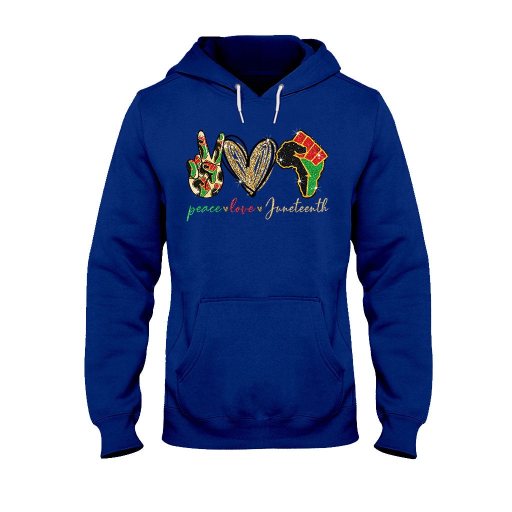 Juneteenth - T-shirt et sweat à capuche afro-américains avec imprimé à paillettes imitation 1121