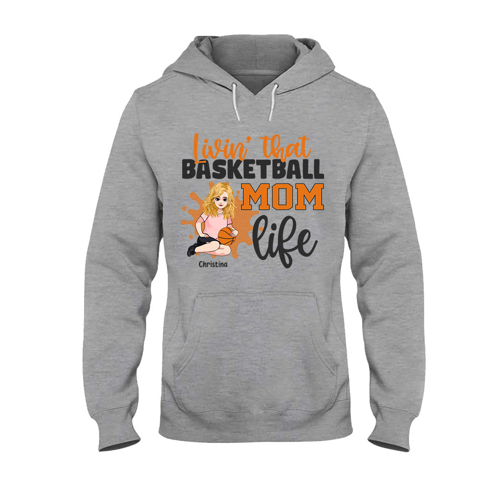 Living That Mom Life - Personalized Mother's Day Basketball T-shirt and Hoodie
