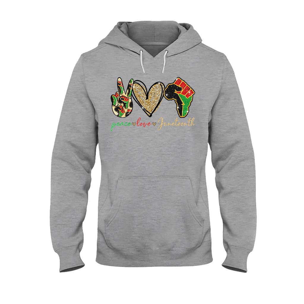 Juneteenth - T-shirt et sweat à capuche afro-américains avec imprimé à paillettes imitation 1121