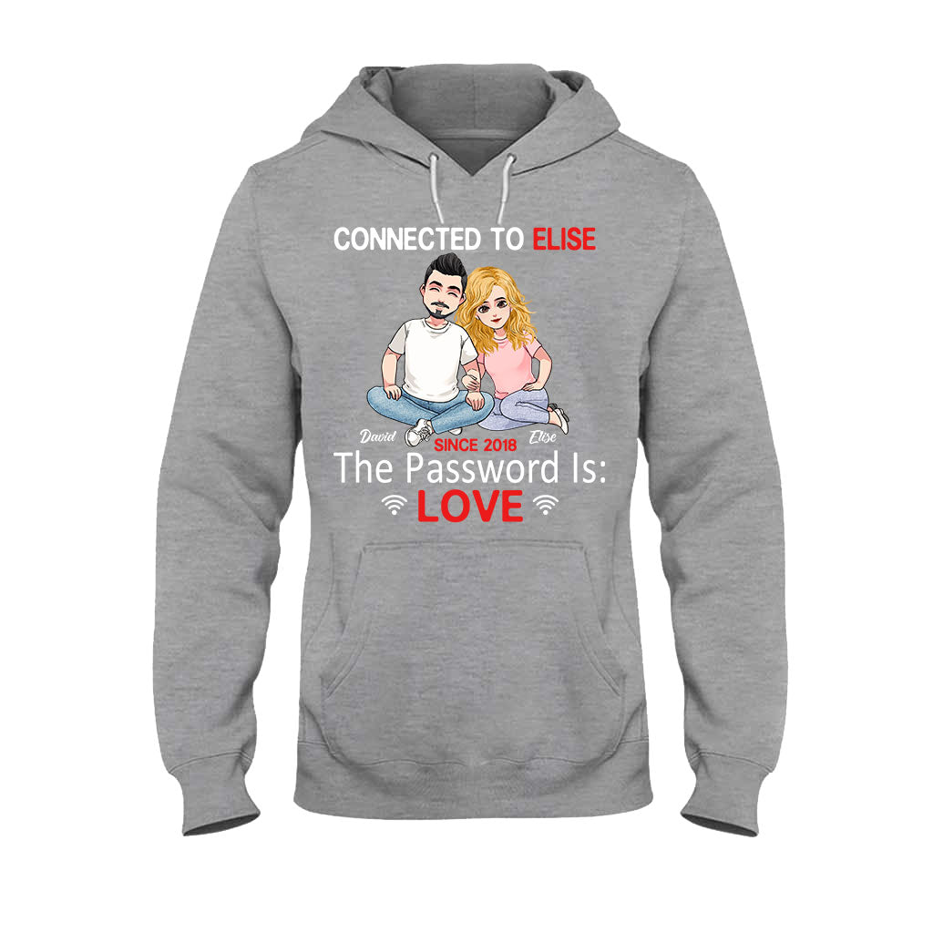 Connected To - Personalized Couple Couple T-shirt and Hoodie