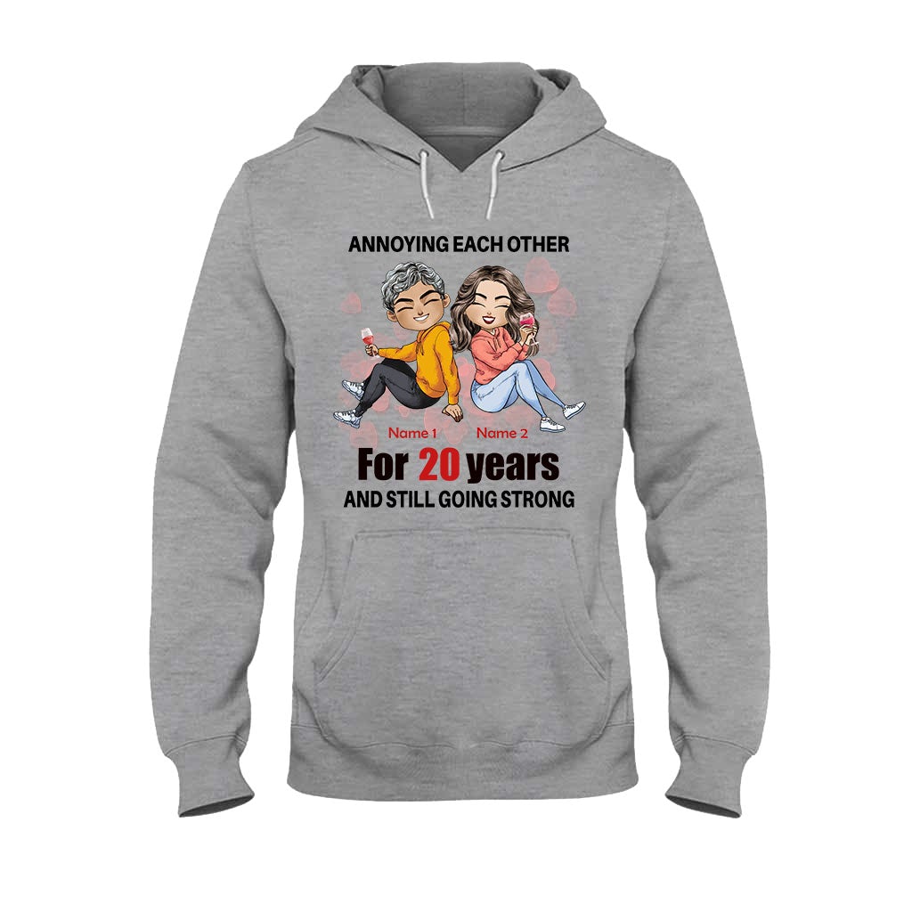 Husband And Wife Annoying Each Other - Personalized Couple T-shirt and Hoodie
